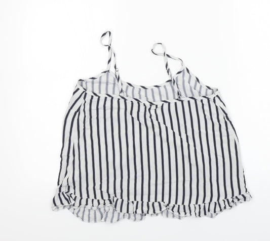 Time To Dream  Womens White Striped  Basic T-Shirt Size 12
