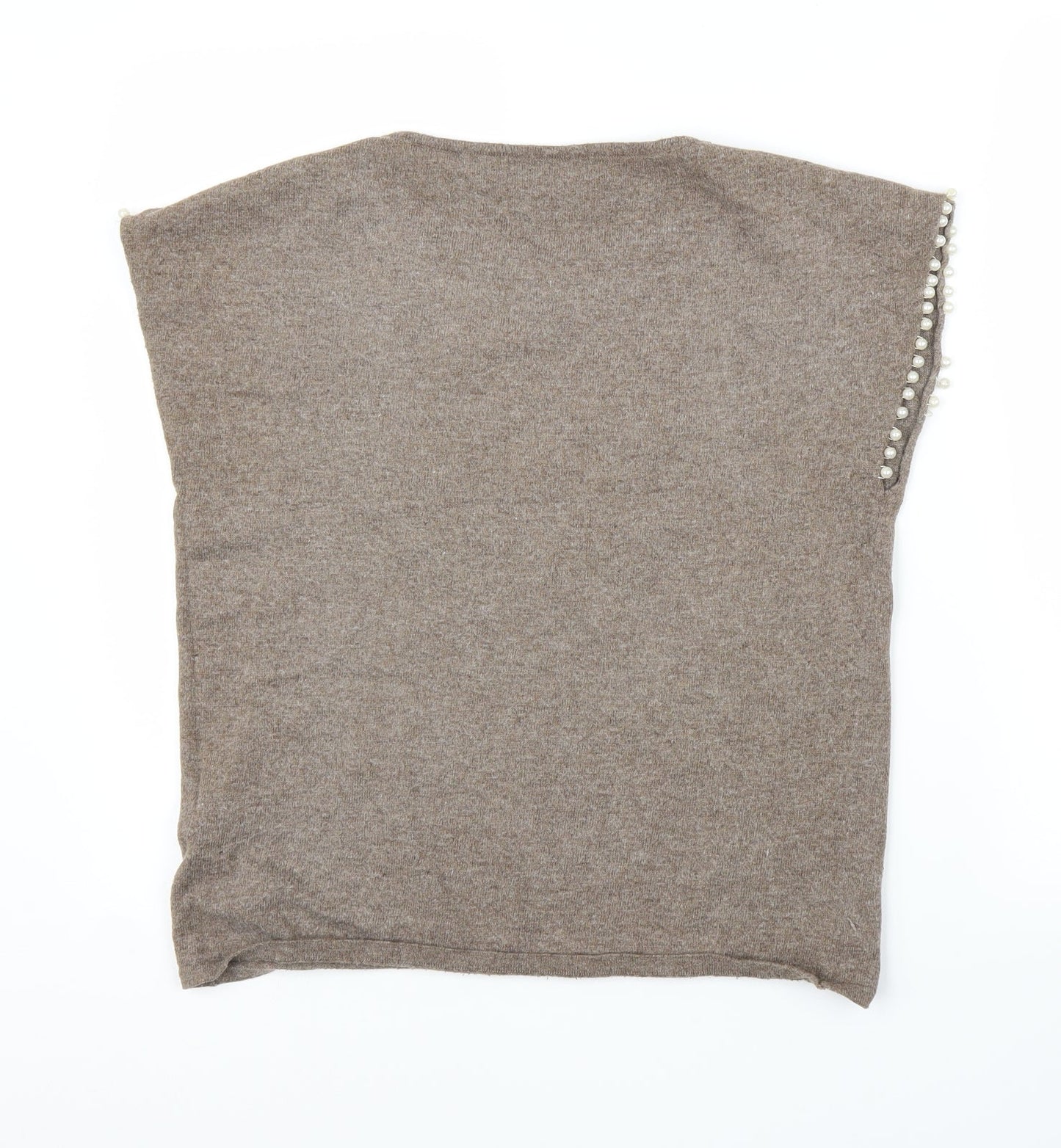 Layers Womens Brown   Basic Blouse Size M  - Pearls