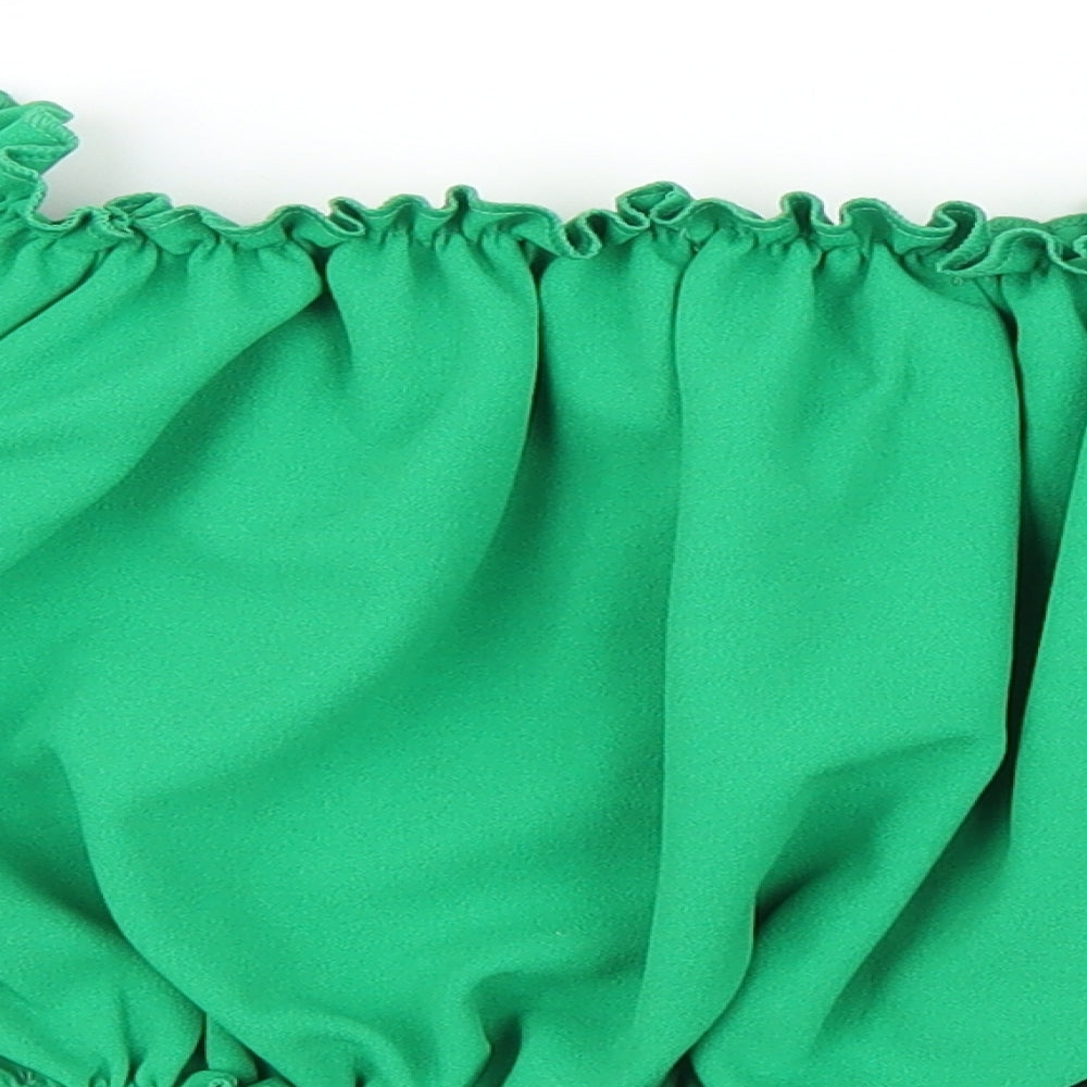 New Look Womens Green   Cropped Blouse Size 8