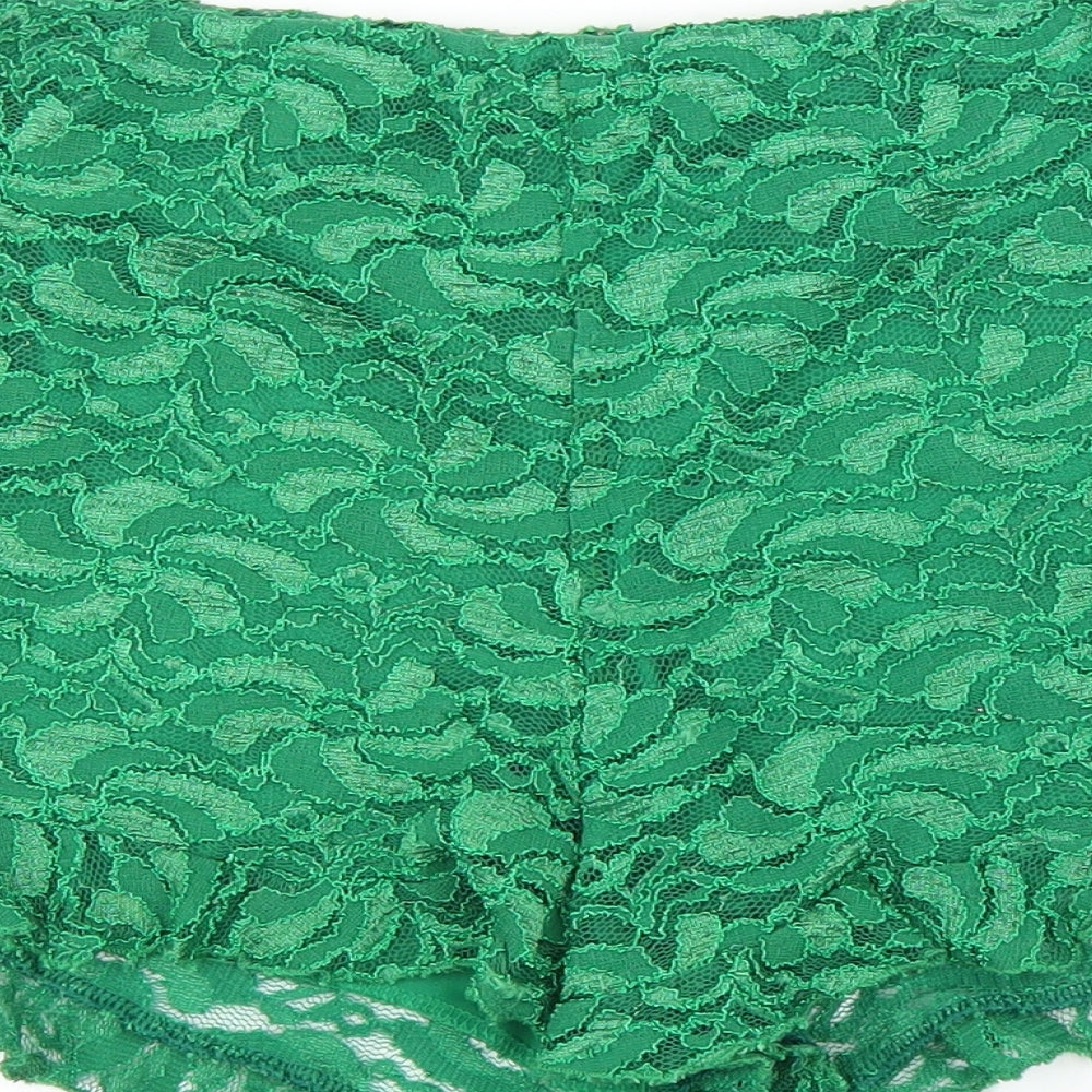 Preworn Womens Green Floral  Cut-Off Shorts Size 6