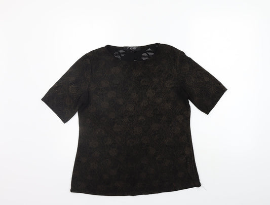 Classic  Womens Black   Basic T-Shirt Size 12