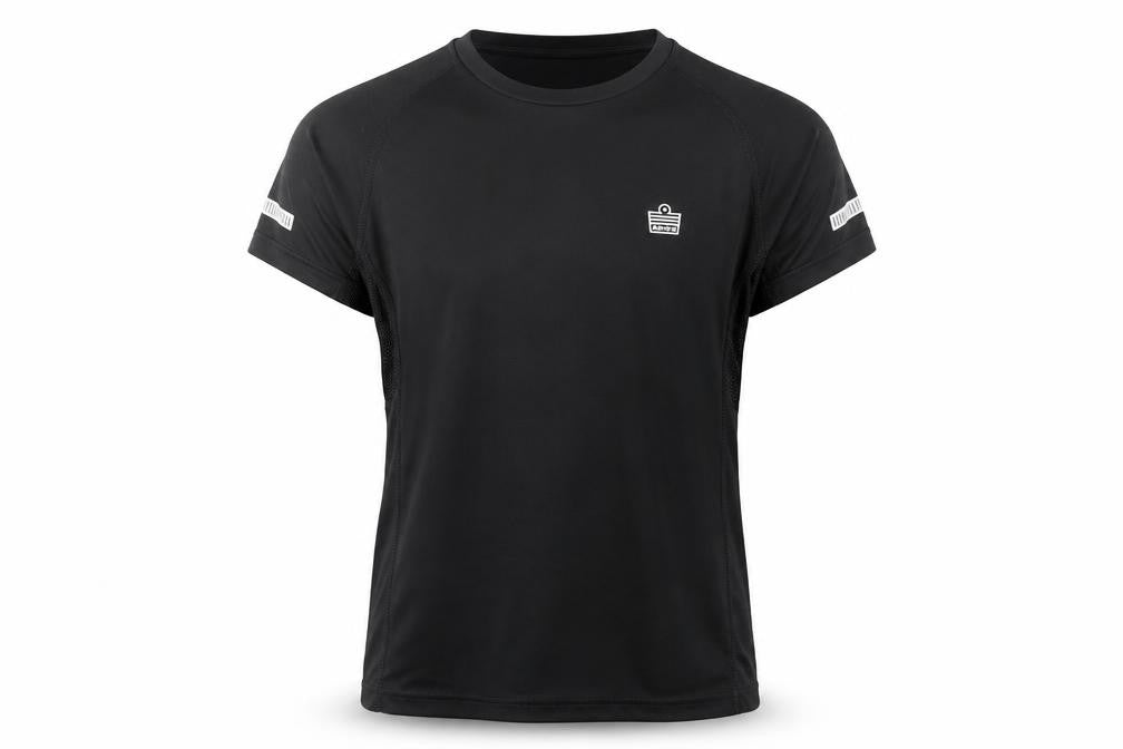 Front view of Admiral girls’ black basic t-shirt, size 10-11, years