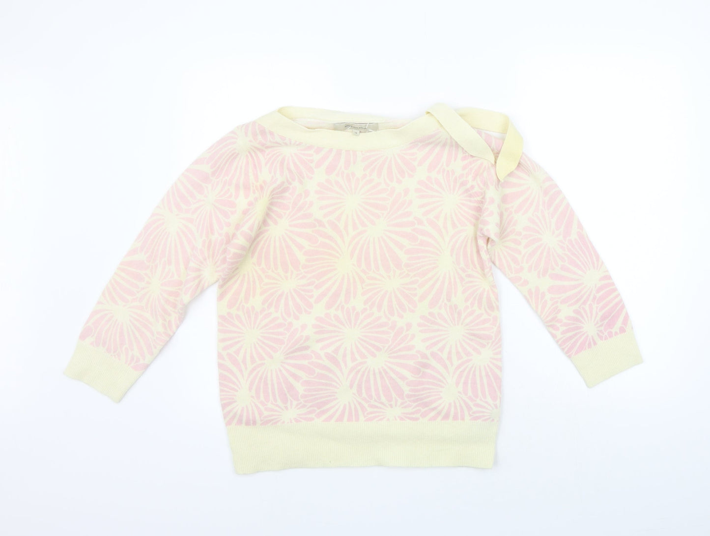 Rocha John Rocha Womens Beige Geometric  Pullover Jumper Size 14