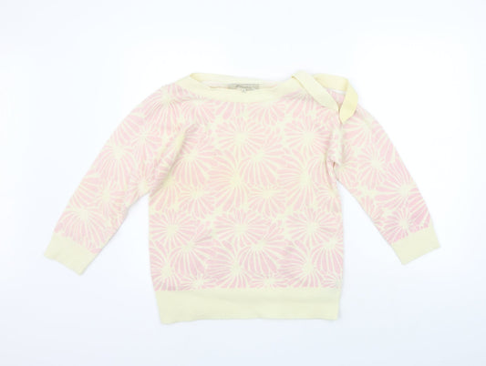 Rocha John Rocha Womens Beige Geometric  Pullover Jumper Size 14