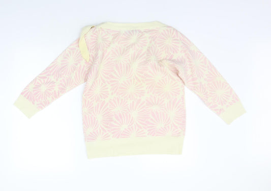 Rocha John Rocha Womens Beige Geometric  Pullover Jumper Size 14