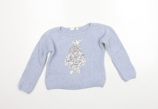 Gap Girls Blue   Pullover Jumper Size M  - SEQUIN