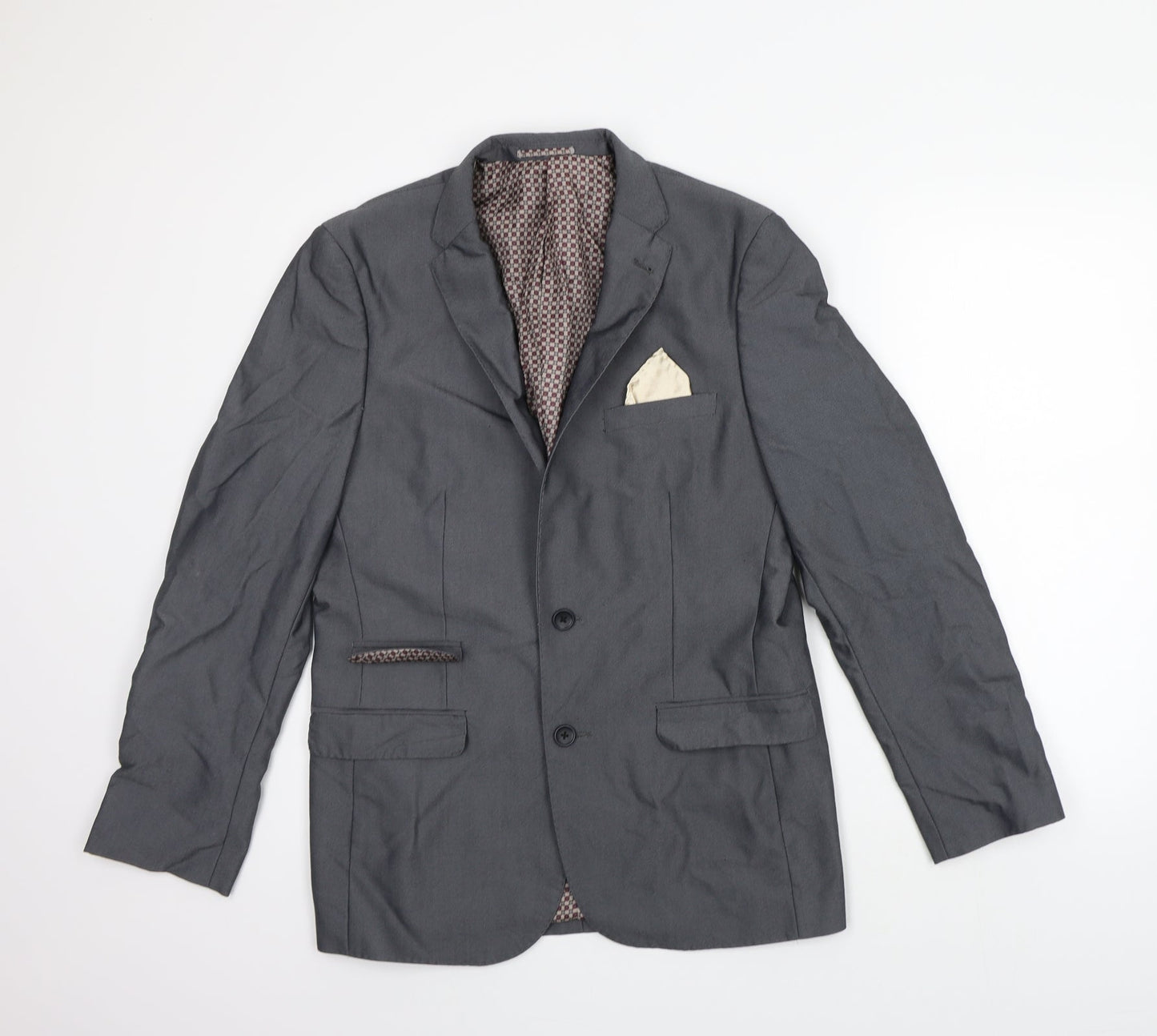 Fellini Womens Grey   Jacket Suit Size 10  - polyester