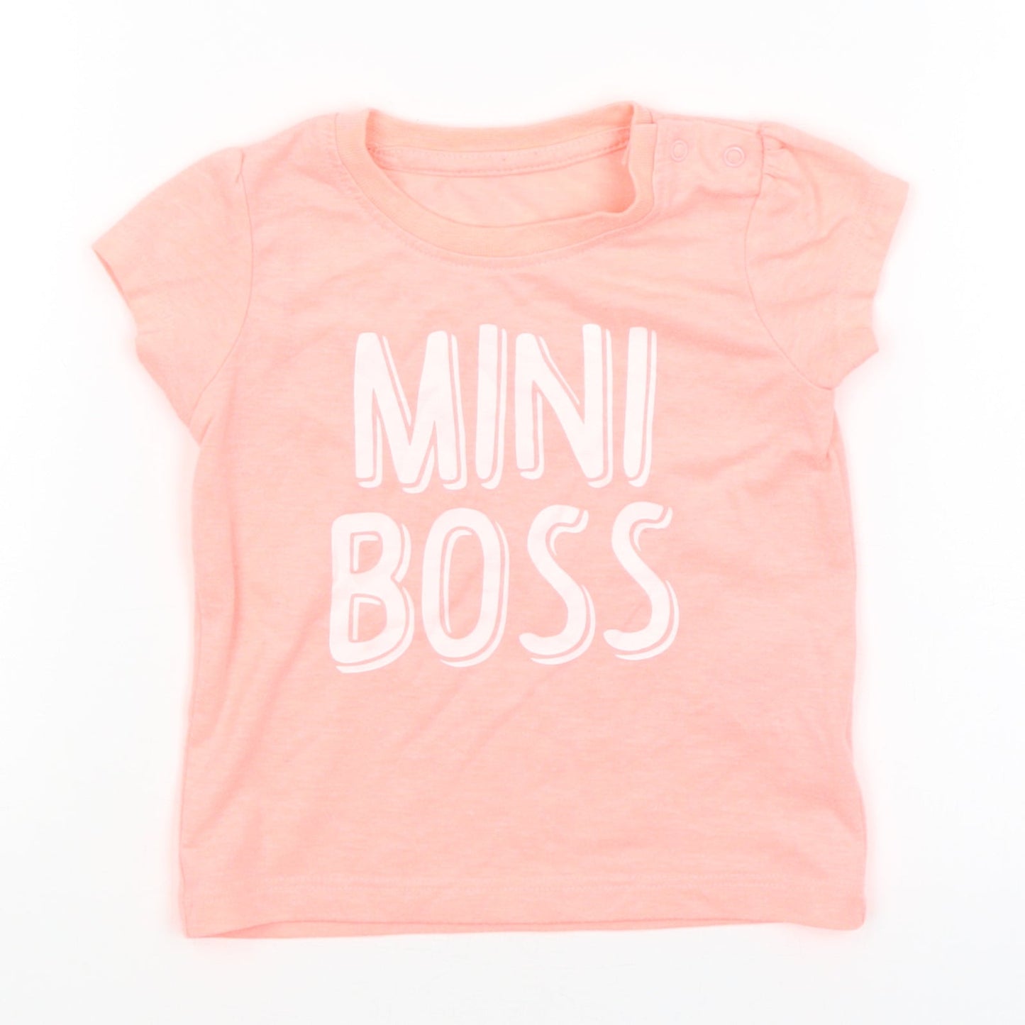 Primark Baby Orange   Basic T-Shirt Size 6-9 Months  - Mini Boss