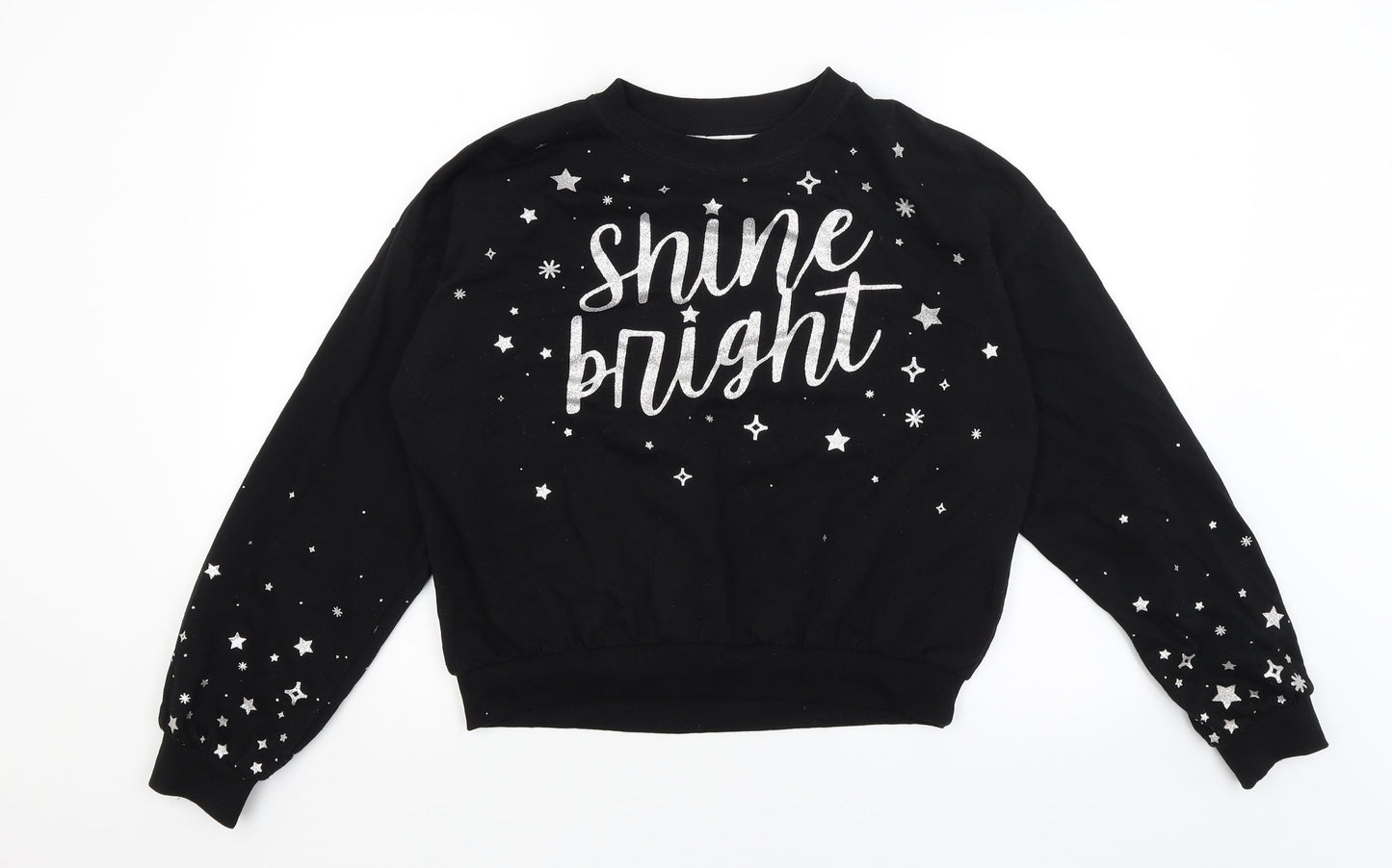 H&M Womens Black   Pullover Jumper Size 12  - Shine Bright