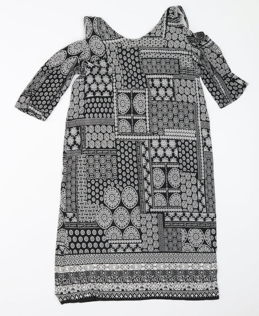 George Womens Black Geometric  Bodycon  Size 8
