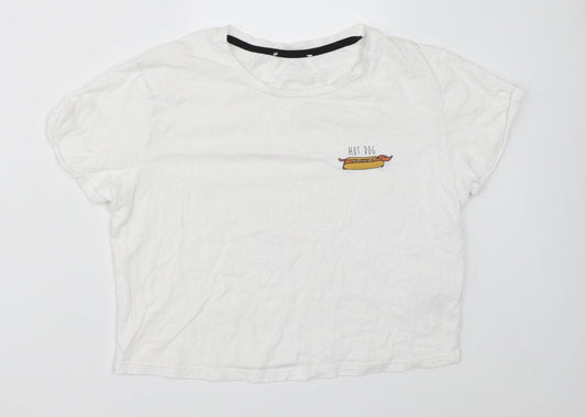 New Look Girls White   Basic T-Shirt Size S