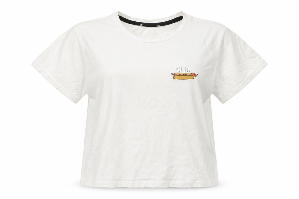 Front view of New Look girls’ white basic t-shirt, size S