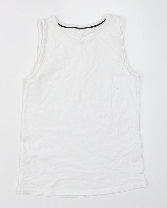 George Girls White   Basic Tank Size 11-12 Years