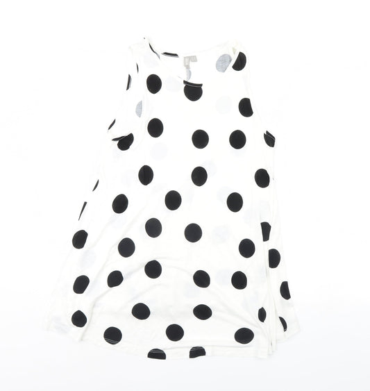 ASOS Womens White Polka Dot  Basic Tank Size 8