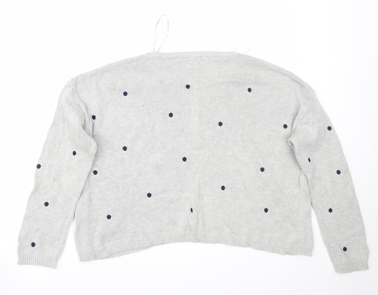 Stradivarius Womens Grey Polka Dot  Pullover Jumper Size M
