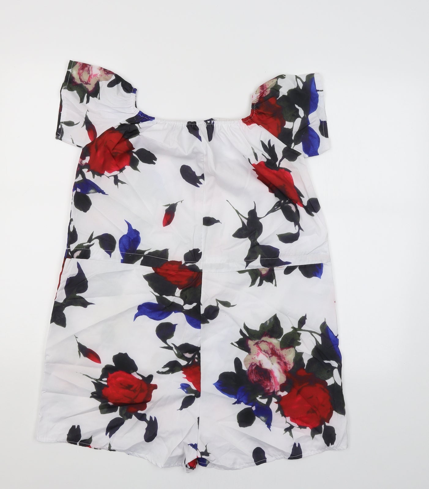 Preworn Womens White Floral  A-Line  Size M