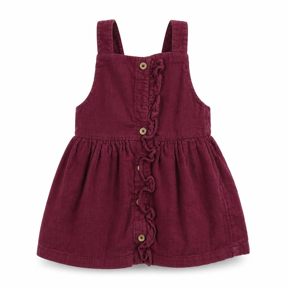 Front view of Tu girls’ purple corduroy fit & flare, size 18, months