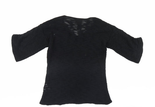 Ribbon Womens Black   Pullover Jumper Size 12