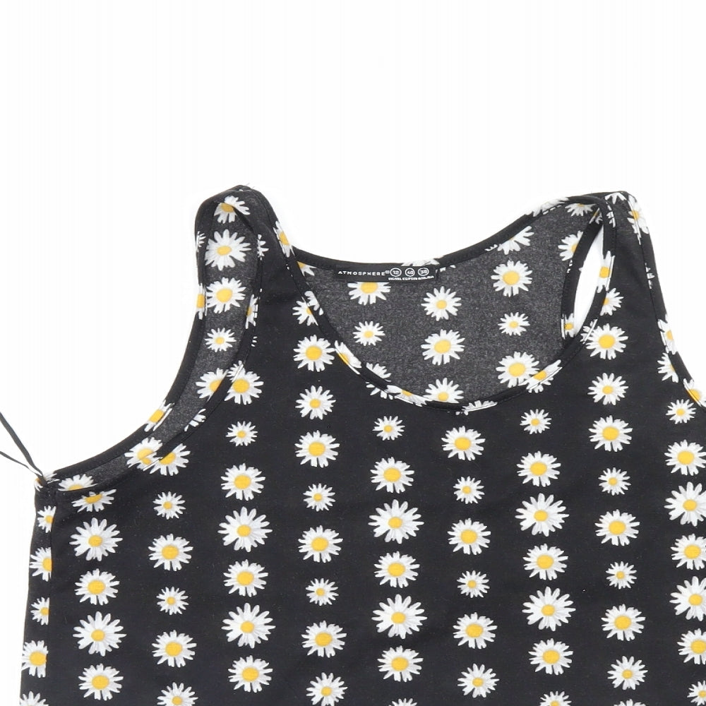 Atmosphere Womens Black Floral  Basic Blouse Size 12