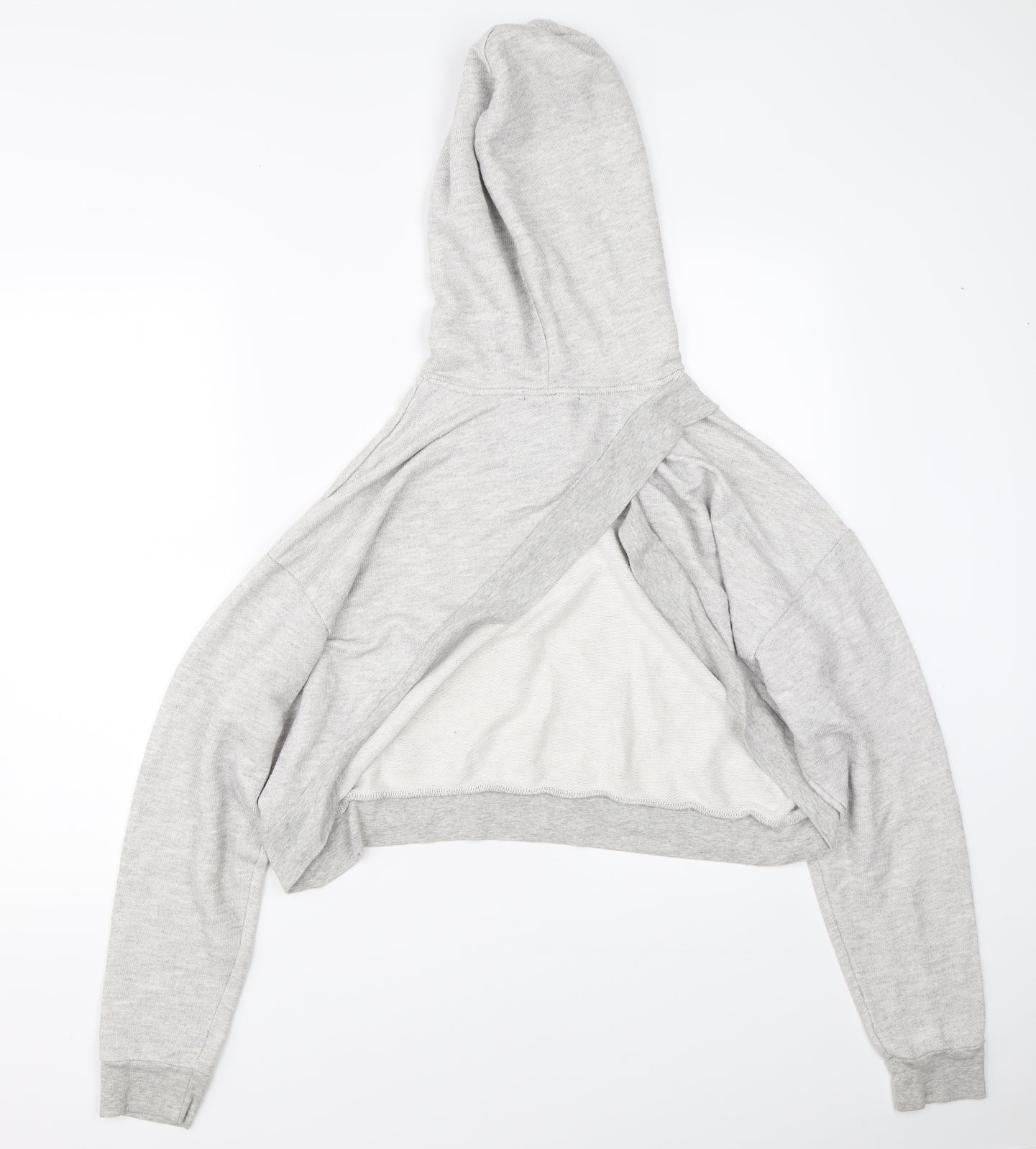 FOREVER 21 Womens Grey   Shrug Hoodie Size L  - open back
