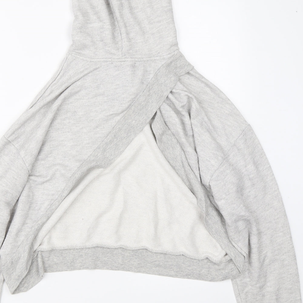 FOREVER 21 Womens Grey   Shrug Hoodie Size L  - open back