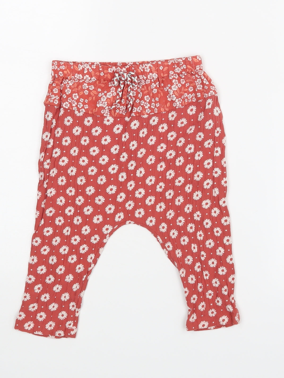 NEXT Girls Red Floral   Trousers Size 9-12 Months