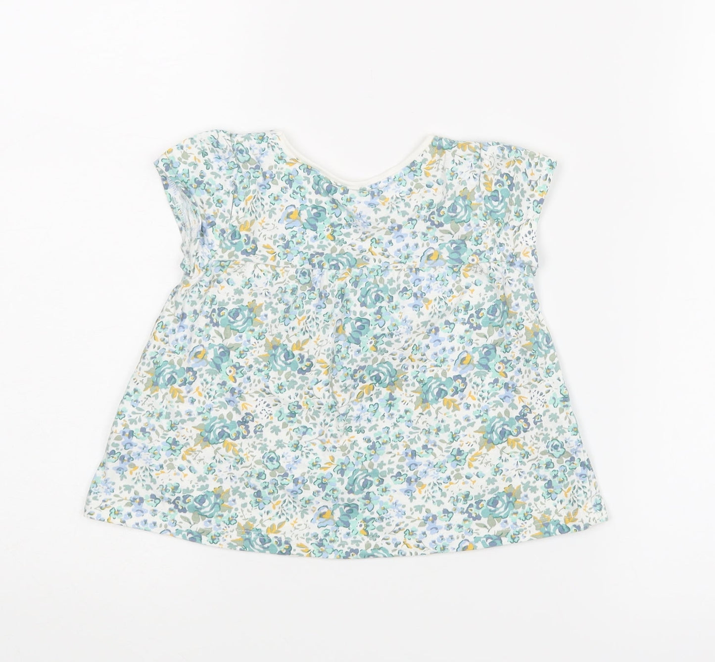 NEXT Girls Green Floral  Basic Blouse Size 9-12 Months