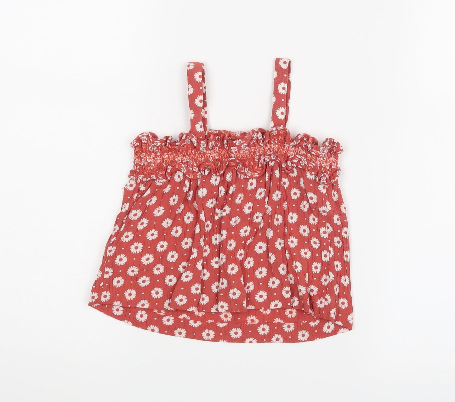 NEXT Girls Red Floral  Basic Blouse Size 9-12 Months