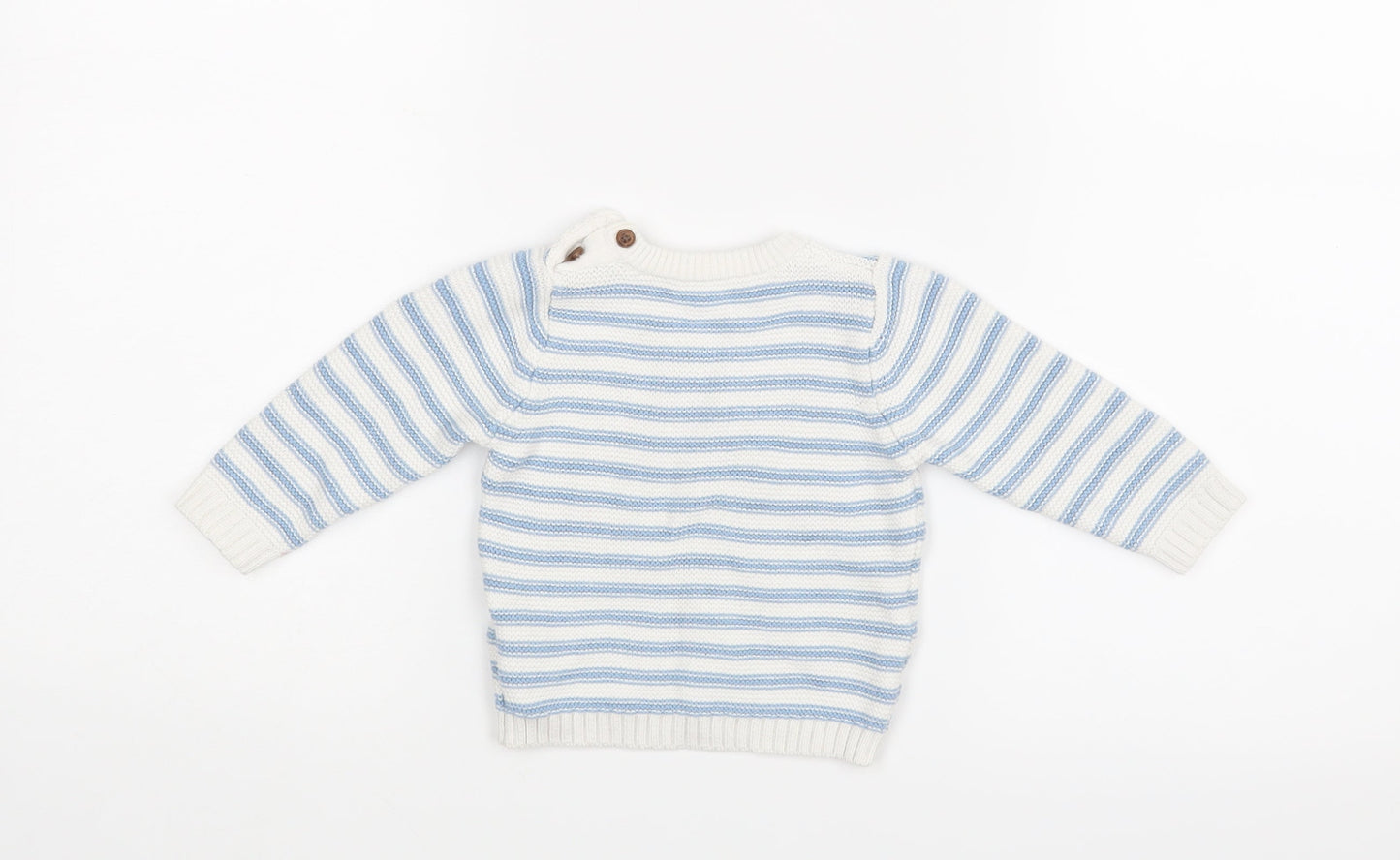 M&S Baby White Striped  Pullover Jumper Size 3-6 Months