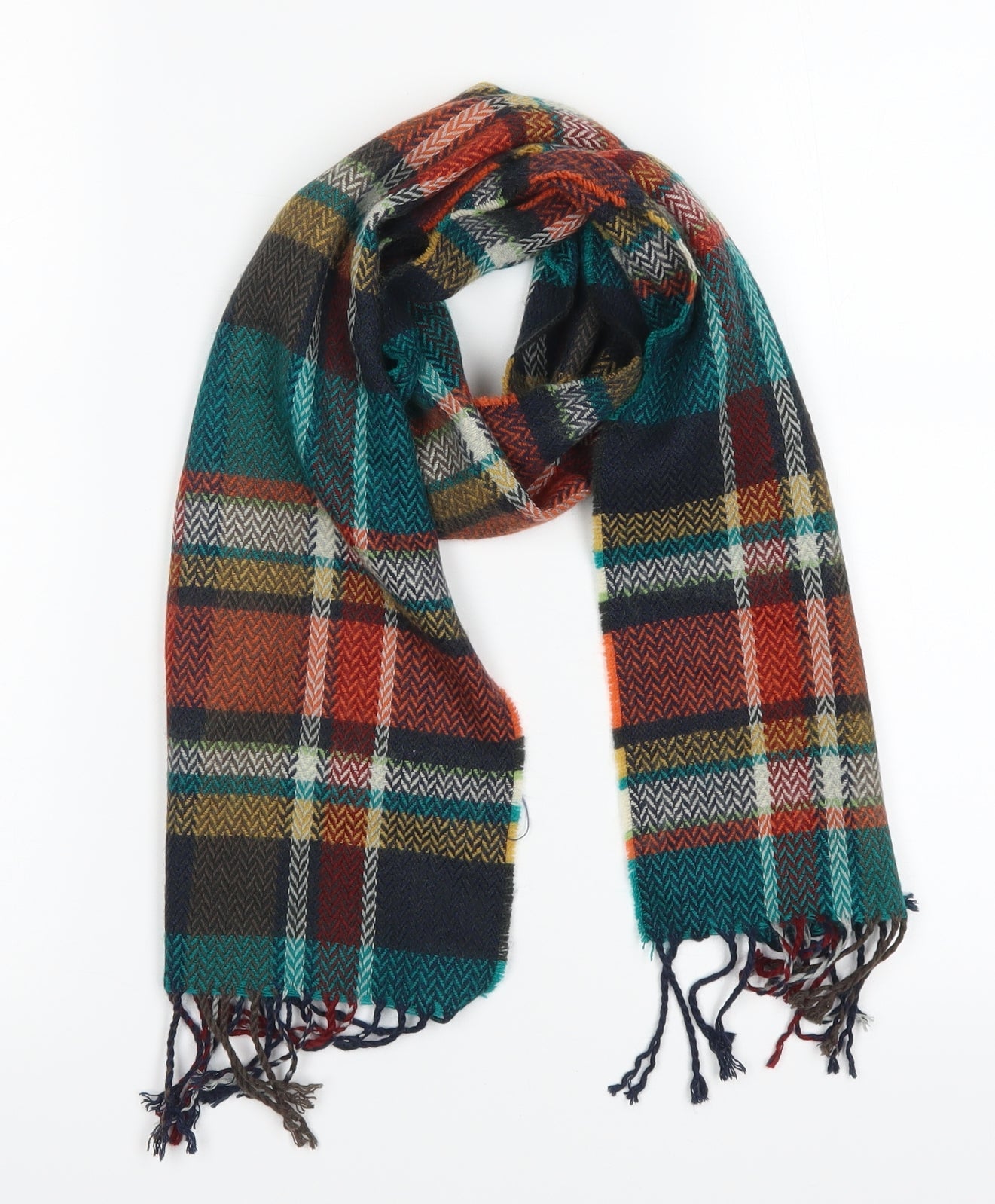 Tom Franks Womens Multicoloured Check   Scarf