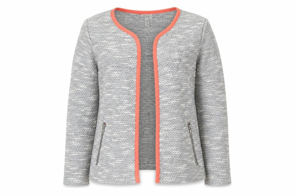 Front view of ASOS women’s grey jacket, size UK 10