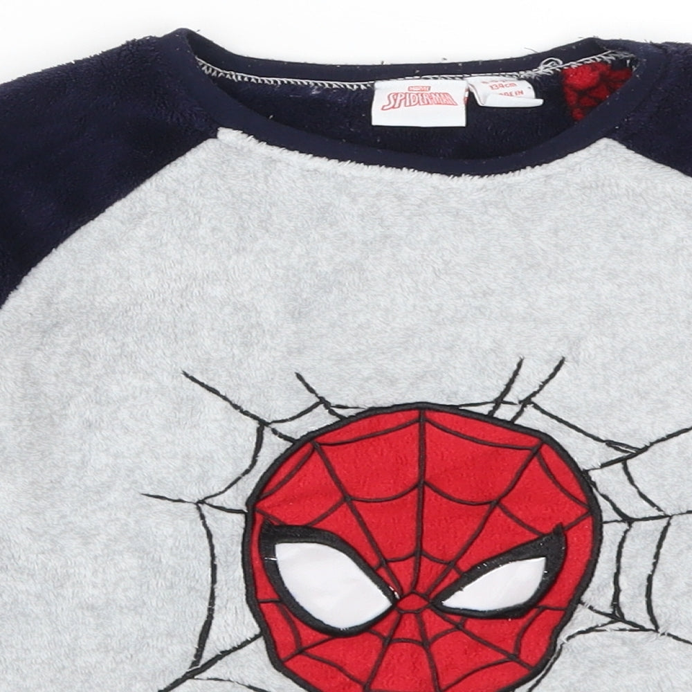 Primark Boys Grey Solid   Pyjama Top Size 8-9 Years  - Spider Man