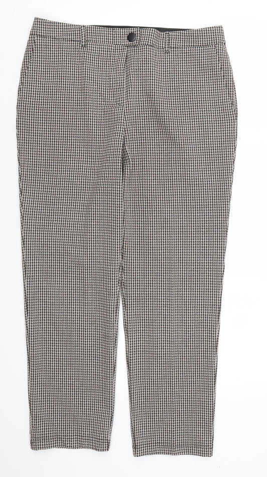 Papaya Womens Brown Geometric  Trousers  Size 14 L26 in