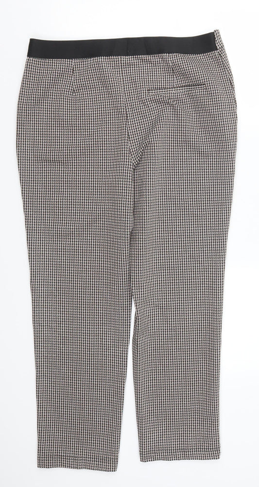 Papaya Womens Brown Geometric  Trousers  Size 14 L26 in