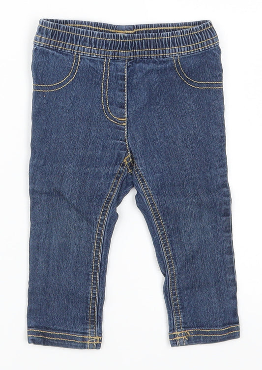 NEXT Girls Blue  Denim Capri Jeans Size 6-9 Months