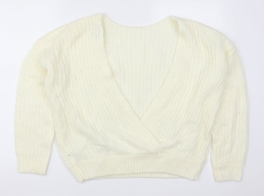 ASOS Womens Ivory  Knit Pullover Jumper Size 10  - Open Back