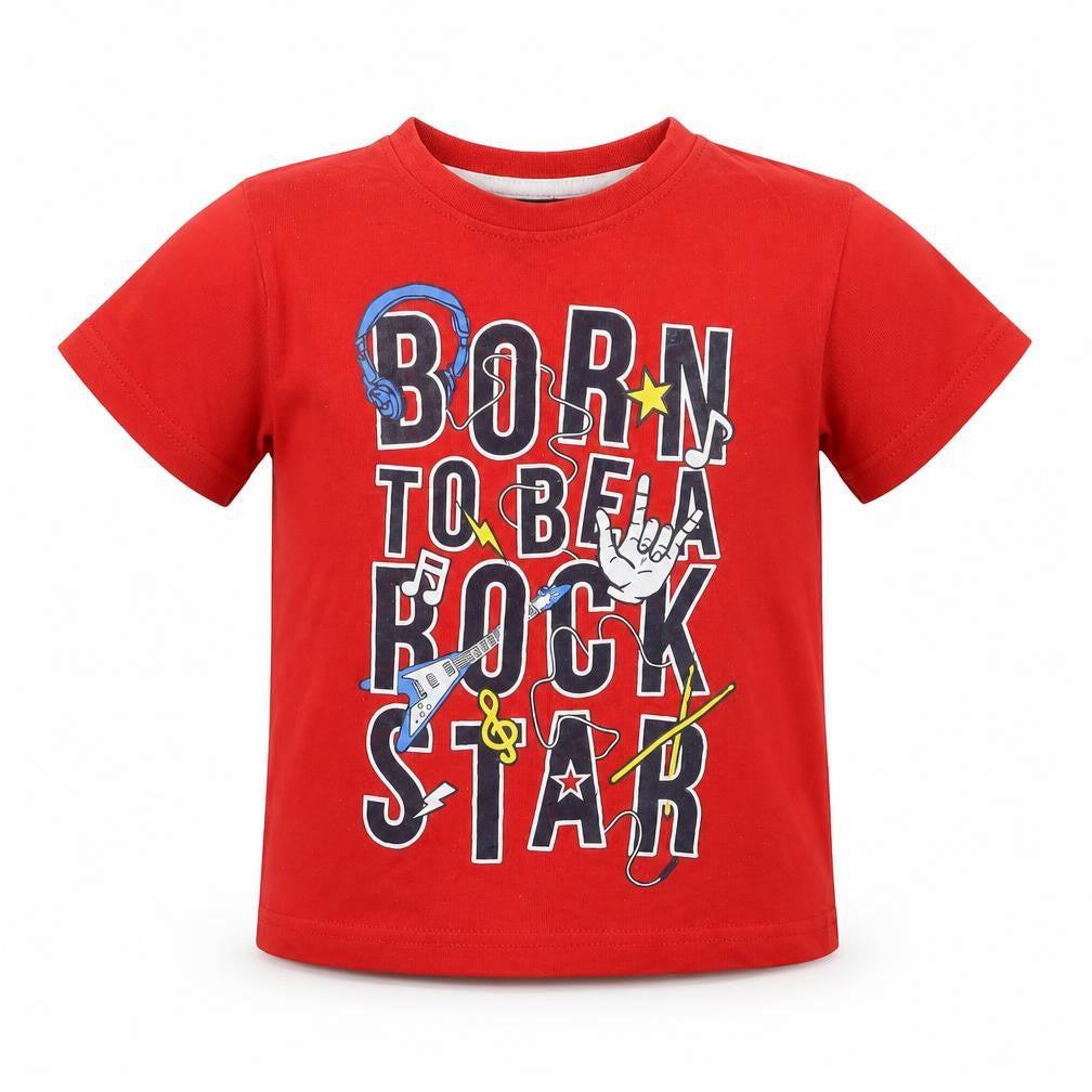 Front view of Rebel boys’ red basic t-shirt, size 2-3, years