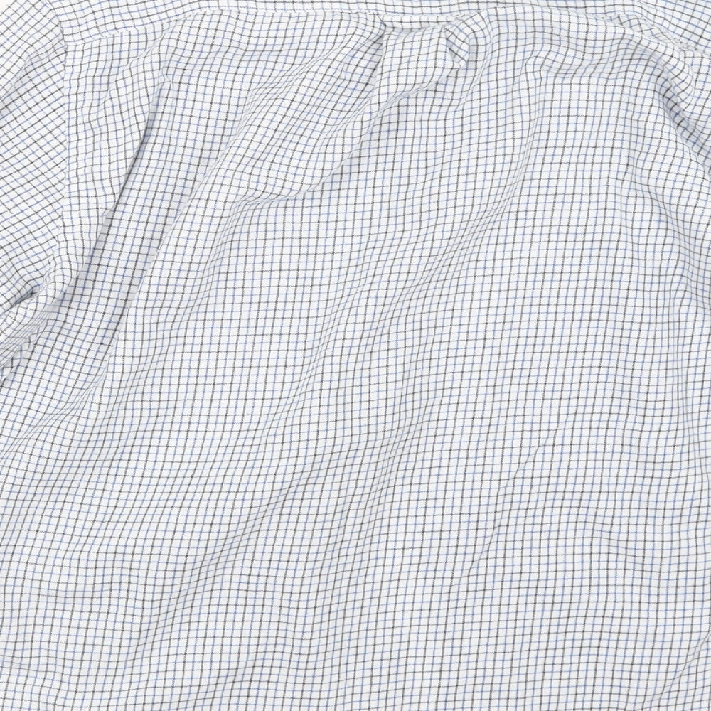 EWM Mens Blue Check   Button-Up Size M