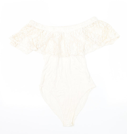 Preworn Womens Ivory  Jersey Bodysuit One-Piece Size 6