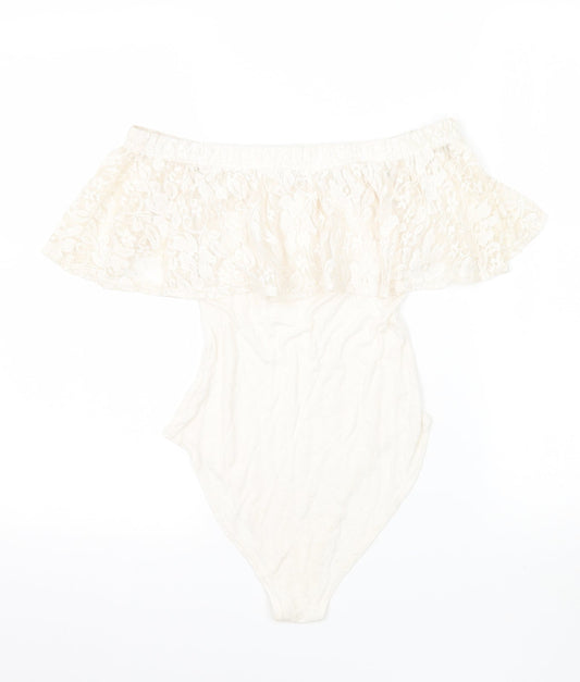 Preworn Womens Ivory  Jersey Bodysuit One-Piece Size 6
