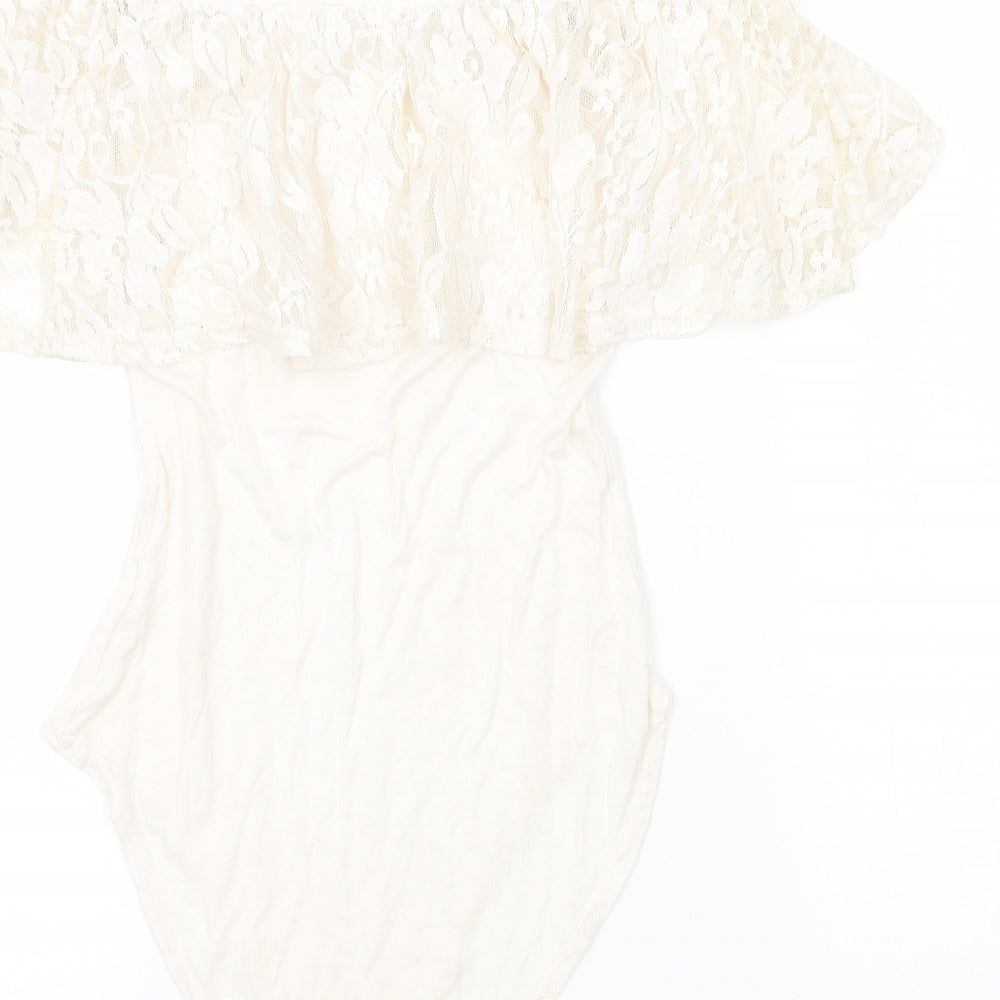 Preworn Womens Ivory  Jersey Bodysuit One-Piece Size 6