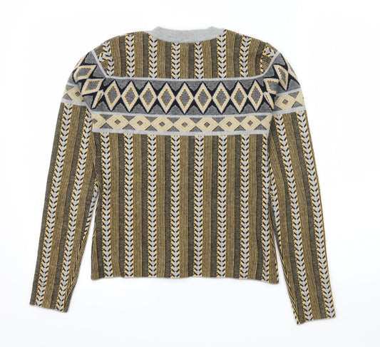 Flammode Girls Multicoloured Geometric Jersey Pullover Sweatshirt Size M