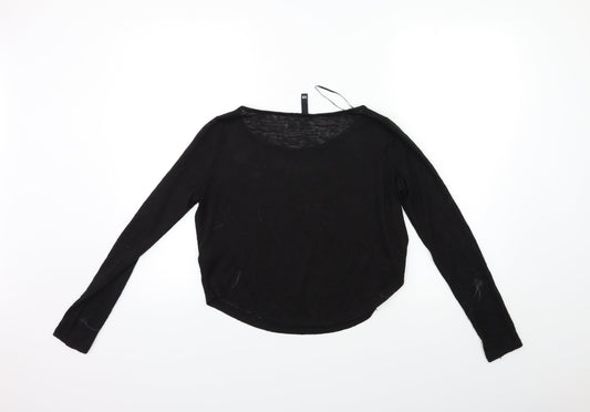H&M Womens Black  Knit Pullover Jumper Size XS