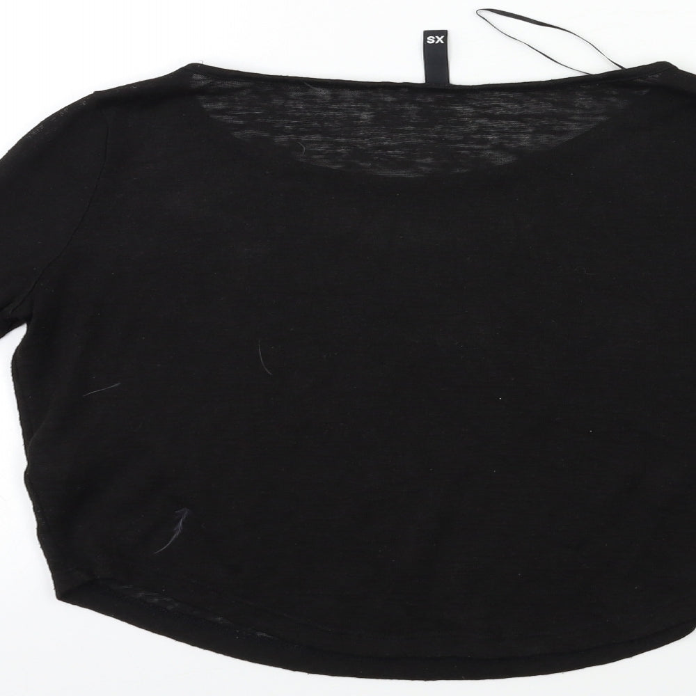 H&M Womens Black  Knit Pullover Jumper Size XS