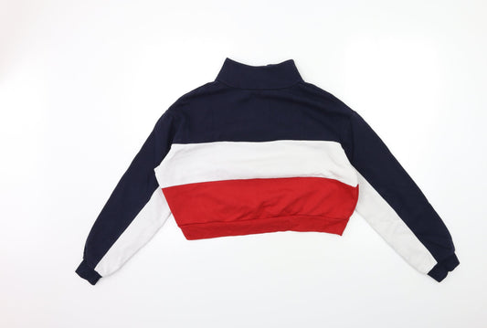 H&M Womens Blue Striped  Pullover Sweatshirt Size S