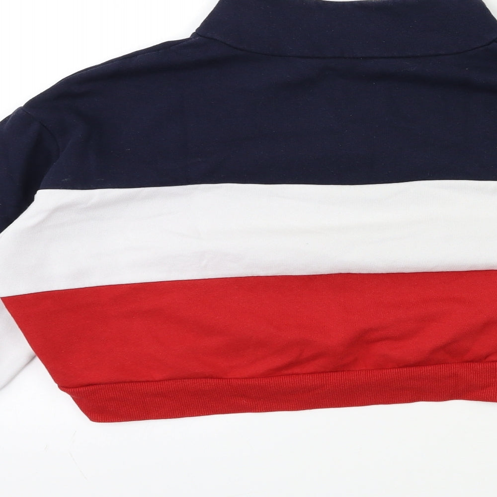 H&M Womens Blue Striped  Pullover Sweatshirt Size S