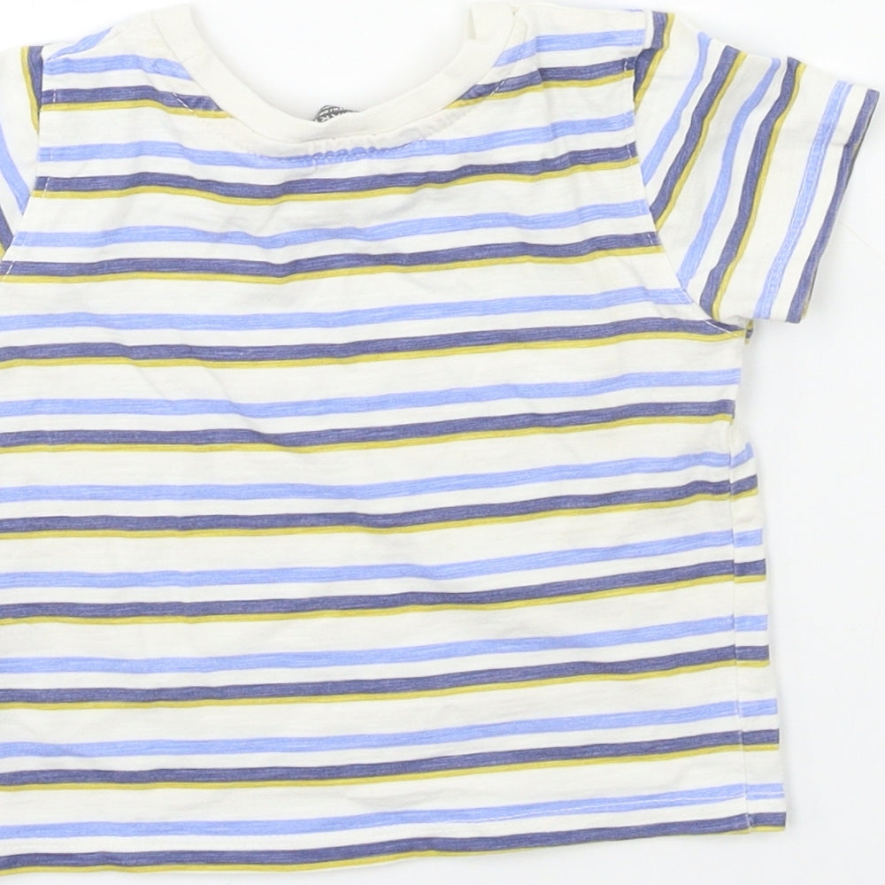 Primark Baby Blue Striped  Pullover T-Shirt Size 12 Months