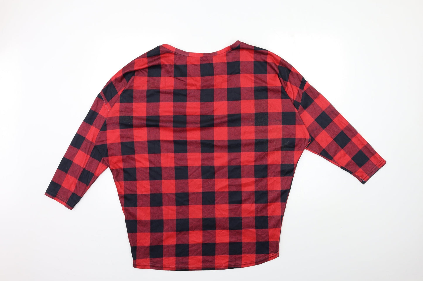 Zanzea Womens Red Check  Basic T-Shirt Size M