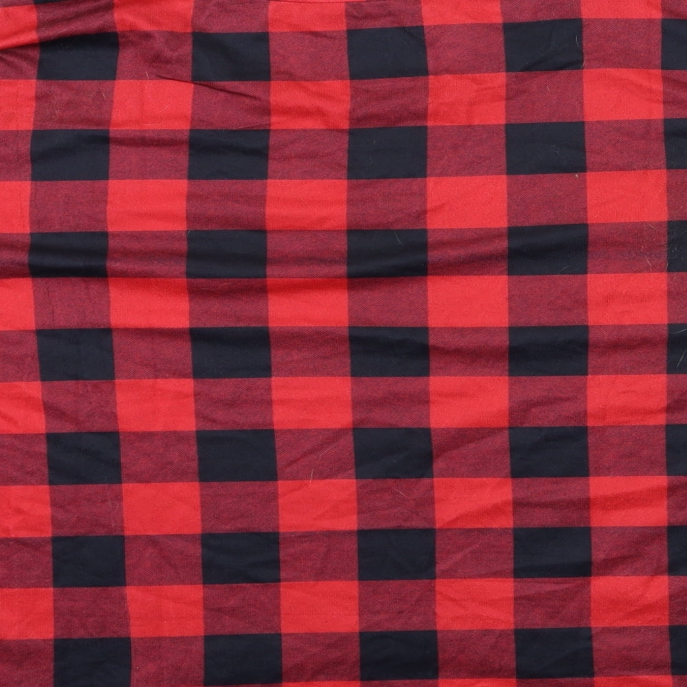 Zanzea Womens Red Check  Basic T-Shirt Size M
