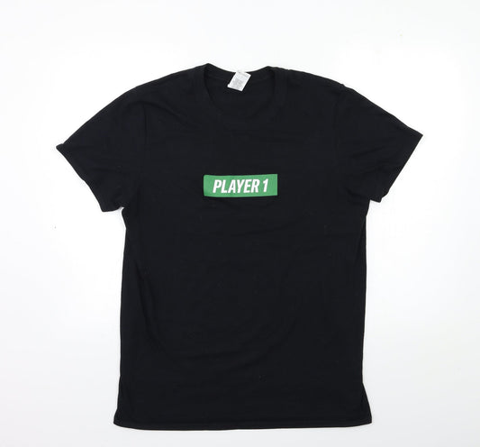 Gildan Mens Black    T-Shirt Size M